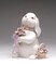 Springtime Bunnies: Easter Bunny Rabbit Holding a Flower Bouquet Music Box Playing "What A Wonderful World", Spring decor